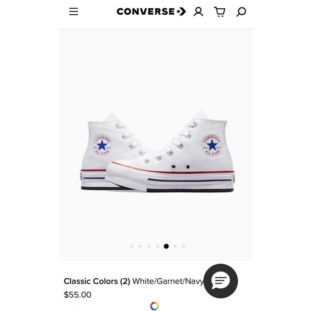 New Converse White Chuck Taylor All Star EVA Platform Youth Size 1 Retail $55 - Picture 3 of 16